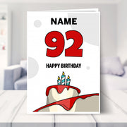 happy 92nd birthday card shown in a living room