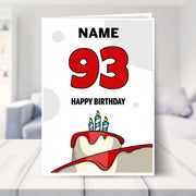 happy 93rd birthday card shown in a living room