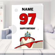 happy 97th birthday card shown in a living room