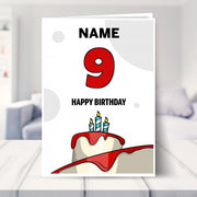 happy 9th birthday card shown in a living room