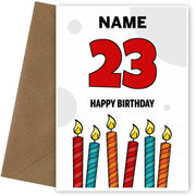 Happy 23rd Birthday Card - Bold Birthday Candles Design