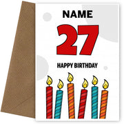 Happy 27th Birthday Card - Bold Birthday Candles Design