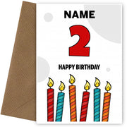 Happy 2nd Birthday Card - Bold Birthday Candles Design