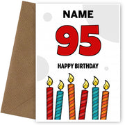 Happy 95th Birthday Card - Bold Birthday Candles Design