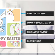 Main features of this bunny easter card