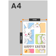 The size of this easter card for kids is 7 x 5" when folded