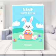 personalised easter cards shown in a living room