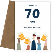 Fun 70th Birthday Card - Cheers to 70 Years!