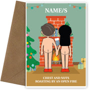 Personalised Adult Humour Christmas Card - Chest and Nuts