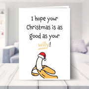 husband christmas card from wife shown in a living room