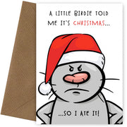 Funny Christmas Card for Him or Her - Ate Little Birdie!