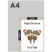 The size of this funny wife christmas card is 7 x 5" when folded