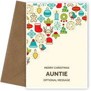Merry Christmas Card for Auntie - Christmas Icons