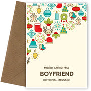 Merry Christmas Card for Boyfriend - Christmas Icons