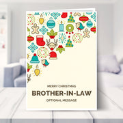 Brother-in-law christmas card shown in a living room