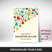 What can be personalised on this Daughter-in-law christmas cards
