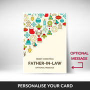 What can be personalised on this Father-in-law christmas cards