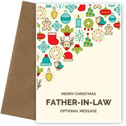 Merry Christmas Card for Father-in-law - Christmas Icons