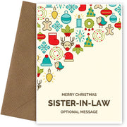 Merry Christmas Card for Sister-in-law - Christmas Icons