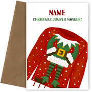 Adult Humour Christmas Cards - Christmas Jumper W*nker!