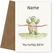 Well Done You Did It Card - Turtley Did It - Funny Congratulations on New Job Exam Results Cards
