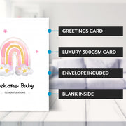 Main features of this new baby girl card