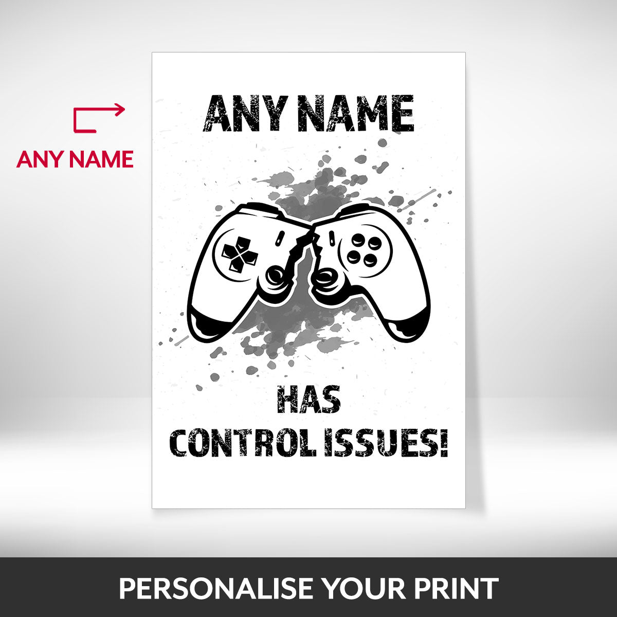 What can be personalised on this gaming posters