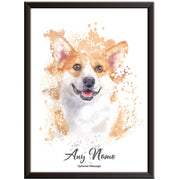 Personalised Corgi Dog Watercolour Print