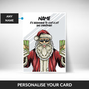 What can be personalised on this sarcastic christmas cards