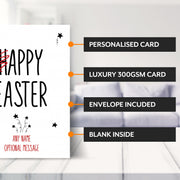 Main features of this funny easter card