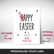 What can be personalised on this personalised easter card