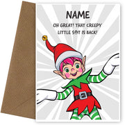 Elf Arrival Card for Parents - I'm Back! Creepy Little S*it Adult Humour Cards