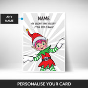 What can be personalised on this christmas cards for parents