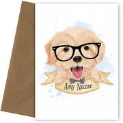 Personalised Cute Golden Retriever Card (boy)