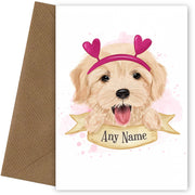 Personalised Cute Golden Retriever Card (girl)