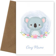 Personalised Cute Koala Portrait Card