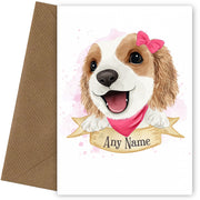 Personalised Cute Girl Puppy Card