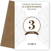 Personalised 3rd Anniversary Card (Leather Wedding Anniversary)