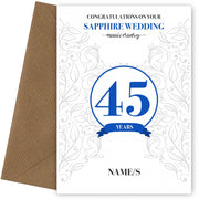 Personalised 45th Anniversary Card (Sapphire Wedding Anniversary)