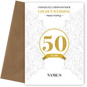 Personalised 50th Anniversary Card (Golden Wedding Anniversary)