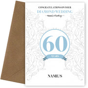 Personalised 60th Anniversary Card (Diamond Wedding Anniversary)