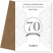 Personalised 70th Anniversary Card (Platinum Sapphire Wedding Anniversary)