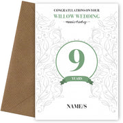 Personalised 9th Anniversary Card (Willow Wedding Anniversary)