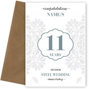 Personalised 11th Wedding Anniversary Card (Steel Wedding Anniversary)