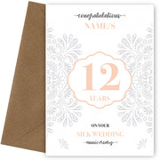 Personalised 12th Wedding Anniversary Card (Silk Wedding Anniversary)