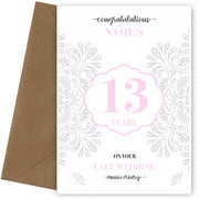 Personalised 13th Wedding Anniversary Card (Lace Wedding Anniversary)