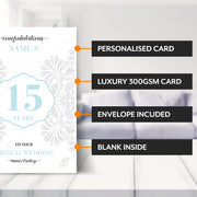 Main features of this 15th wedding anniversary cards
