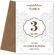Personalised 3rd Wedding Anniversary Card (Leather Wedding Anniversary)