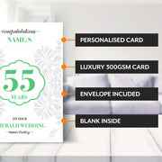 Main features of this 55th wedding anniversary cards