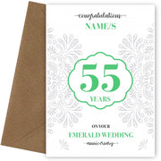 Personalised 55th Wedding Anniversary Card (Emerald Wedding Anniversary)
